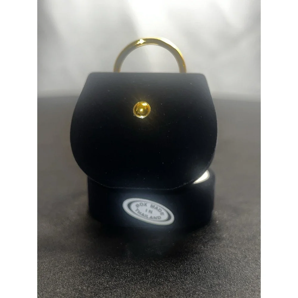 Vintage Black Velvet Mini Purse Ring Box